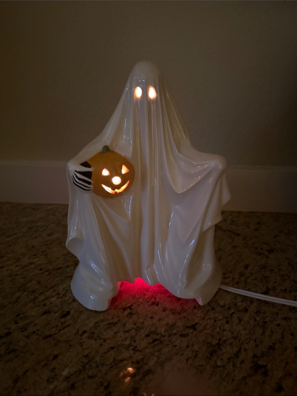 Vintage 1980 Ceramic Ghost Lamp Signed and Dated